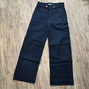 LOFT Dark Blue Wide Leg Crop High Rise Women's Jeans